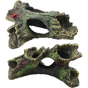 2 PCS Decaying Trunk Aquarium Betta Fish Ornament Driftwood Resin Crafts